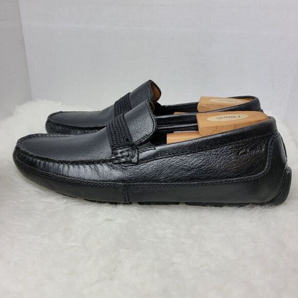 Clarks Men's Markman Brace Drivers Men's Shoes, black leather Size 10.5 M - Picture 3 of 10